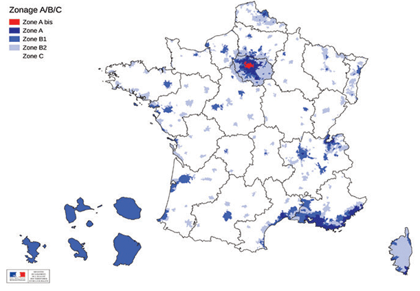 Zones éligibles en France
